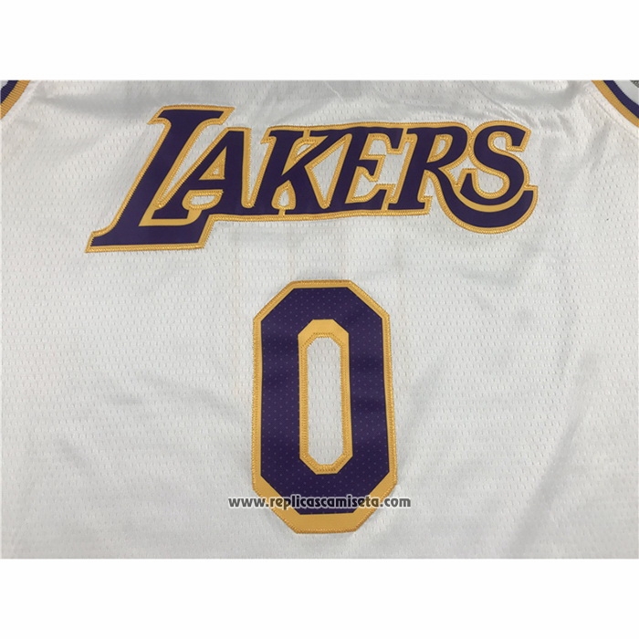 Camiseta Los Angeles Lakers Russell Westbrook #0 Association 2021 Blanco